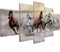 Runa Art - Bilder Pferde 200 x 100 cm 5 Teilig XXL Wanddekoration Design Braun 014151a
