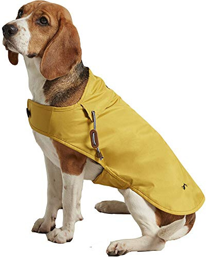 Rosewood x Joules Antique Gold Raincoat for Dogs, Medium, Washable, Lightweight, Water-Resistant Dog Coat for Medium Dogs