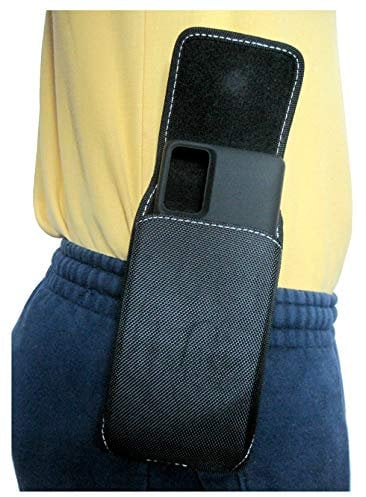 Mgbca Nylon Zerolemon Note 20 Ultra, Note 20,10+ Plus, Note 10 Pouch, Rugged Phone Belt Holder, W/Fixed Holster Belt Clip, Magnetic Closure, for Compatible Zerolemon Battery Case (Black- Vertical)