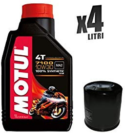 Kit Tagliando moto 4 litri olio Motul 7100 10W30 + filtro 303