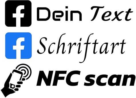 Aufkleber für Facebook Wunschname, Oil-Slick Folie, Auto-Aufkleber 1 Stück