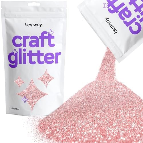 Hemway Craft Glitter - Light Rose Gold | Ultrafine Metallic Sequin Flakes for Resin & Epoxy Crafts | Supplies for Tumblers, Cards, Jewellery, Candle, Hair, Face, Body & Nail Art | 100 g