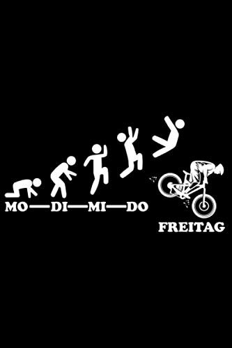 Downhill Woche Endlich Freitag Wochenende: DIN A5 Doted Gepunktet 120 Seiten / 60 Blätter Notizbuch Notizheft Notiz-Block Downhill Fahrrad MTB Mountainbike Bike Geschenke