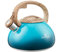 s-p Teapot Whistling Tea Kettle with Wood Pattern Handle Loud Whistle,Food Grade Stainless Steel Tea Pot for Stovetops Water Kettle(Blue)