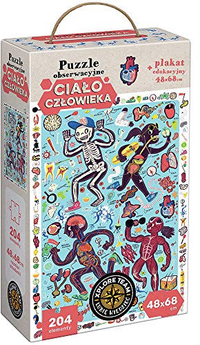 CzuCzu Puzzle Obserwacyjne Ciało Człowieka Xplore Team - Zestaw Edukacyjny Duże Puzzle i Plakat Dla Dzieci 7+
