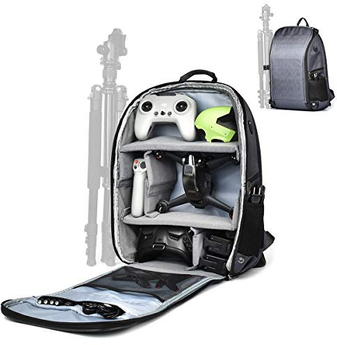 Supfoto Wasserdichter Rucksack für DJI FPV Combo, Tragetasche, Aufbewahrungstasche, kompatibel mit DJI FPV Drohne, Goggles V2, Fernbedienung 2, Motion Controller, Akku und Zubehör mit Stativhalterung