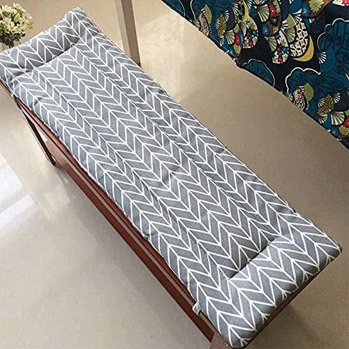 Waigg Kii Bench Cushion 2 or 3 Seater Indoor,soft Garden Dining Bench Seat Cushion Outdoor,cotton Rectangle Cushion Pad for Patio Swing (150x40cm,Grey)
