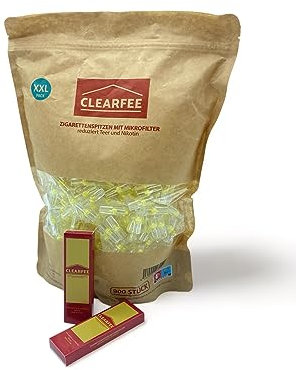 Clearfee Lot de 900 filtres à cigarettes pour fumeurs - 8 mm standard - Avec micro filtre - Pour moins de goudron et de nicotine - Embout en