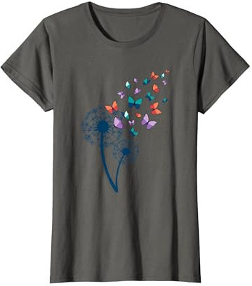 Farfalle volanti con motivo floreale di tarassaco Maglietta