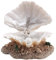 Aquarium Ornament, 3,7 x 4,9 x 3,1 Zoll Fischtank Muschel-Perle Bubbler Dekoration mit Luftsteinblase Tropische Muschel Ornament, Aquarium Bubbler Ornament für kleine Garnele Fisch Schildkröte