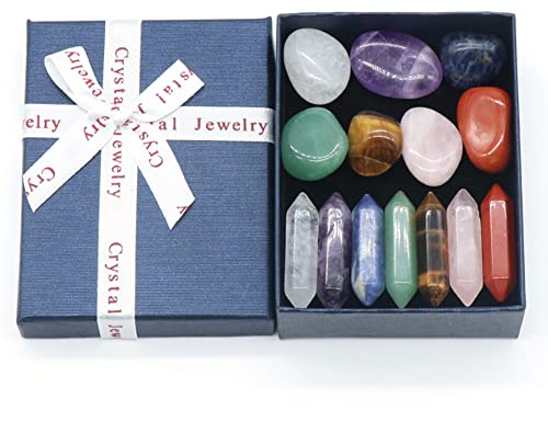 Natürliche Edelsteine Chakra Stones Chakra Edelstein Healing Kristalle Set Yoga Meditation Feng Shui Steine Reiki Energietherapie Obsidian Edelstein Irregulär Meditation Ornamente Dekoration Geschenk