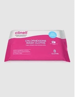 Clinell CHGWC8 Chlorhexidine Wash Cloth, Pack of 8