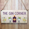 Second Ave Funny The Gin Corner Wooden Hanging Gift Friendship Rectangle Home Shed Sign Plaque