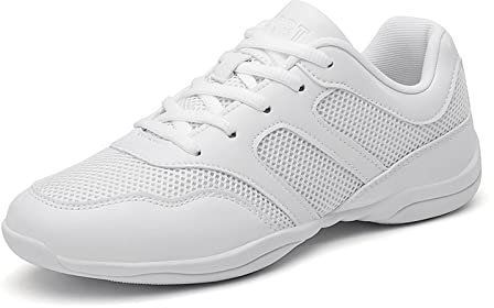 FLIOZY Cheerleading Schuhe Damen Dance Sneaker Mädchen Cheerleading Uniform Schuhe Gymnastik Yoga Jazz Laufschuhe Weiß 41