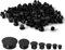 AIEX 300pcs 7 Tailles Bouchon Plastique, 5/6/8/10/13/19/25mm Trou Plastique Trou Meuble Capuchon Trou de Perçage Trou Rond pour Meubles de Tube de Trou de Verrouillage (Le Noir)