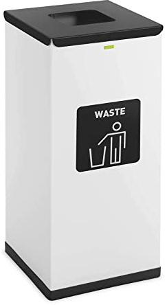 ulsonix ULX-GB3 N Abfalleimer 60 L weiß Restmüll-Label Abfalltonne Mülltonne Mülleimer