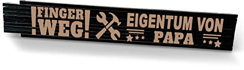 Love Faith Finger Weg! 2 Meter Zollstock, Personalisierter Meterstab mit Namen & Spruch, Geschenk zum Vatertag für Handwerker & Heimwerker (schwarz)