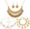 IUDWCG - 4 Pcs Bohème-Schmuck, goldene Kopfketten, Halsketten, Armbänder, Ohrringe, Modeschmuck, Quastenketten, Abschlussbälle, Hochzeits-Tiaras für Frauen und Mädchen