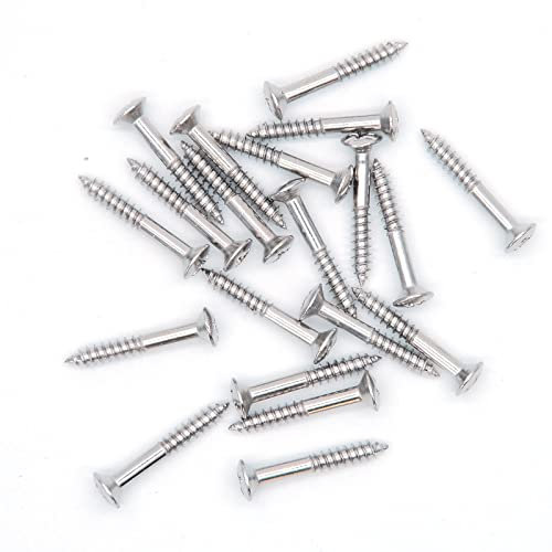 harpfeas 20 x Humbucker-Tonabnehmerring-Befestigungsschrauben für Pickup-Rahmen, Surround-Schrauben für Les Paul SG (Chrom)
