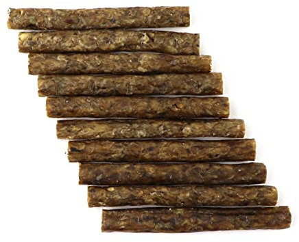 DOGBOSS 100% Natur Kaustangen 100% Hirschhaut oder 100% Pferdehaut, 10 Stück x 15 cm (10er 100% Hirschhaut)