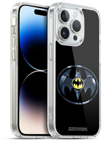 Head Case Designs Offizielle The Flash 2023 Schwarzes Batman Logo Grafiken Gelhülle [Militärischer Schutzgrad] Kompatibel Mit Apple iPhone 14 Pro Und Kompatibel Mit MagSafe