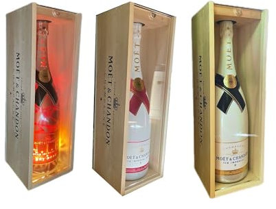 Moët et Chandon - 1 Ice Impérial Rosé - 1 Ice Impérial - 1 NIR - Wooden box with clear glass - (3x1L5)