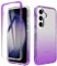 ESTH® Transparent TPU Hülle für Samsung Galaxy S24 360 Grad Case Stoßfest Staubdicht Klar Handyhülle, Outdoor Panzerhülle mit PC Bumper und Displayschutz, Lila