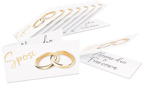 Gruppo Veneziano - bigliettini bomboniera personalizzato 96pz - bigliettini per matrimonio personalizzati - 100% made in italy