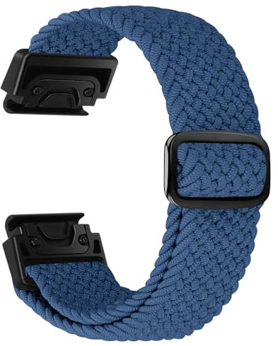enkic Armband Kompatibel mit Garmin Fenix 7/7 Pro/6/6 Pro/5/5 Plus, 22mm Geflochtenes Elastisch Uhrenarmband für Approach S60/S62/Quatix 5/Epix, Elastisch Sport Loop Ersatzarmband