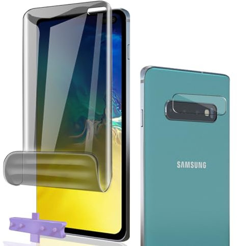 Phlleyaa Sichtschutz Schutzfolie für Galaxy S10 Plus,Weich TPU Displayschutz 1 Stück mit 1 Stück Panzer Schutz Glas Kameraschutz,Einfache Montage Anti Spy für Panzerglas für Galaxy S10 Plus
