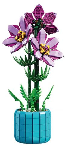 Creatività Bouquet Rododendro Pianta in vaso Decorazione della casa Blocchi di costruzione Mattoni