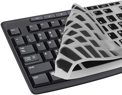 kwmobile Keyboard Cover Compatible with Logitech MK270 / MK275 / MK200 / MK260 - Keyboard Cover US English QWERTY - Black