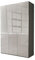 WIEMANN Drehtürenschrank mit 5 Schubkästen hochwertiger Kleiderschrank Schlafzimmerschrank 150cm breit, mit Schubladen, Glas Kieselgrau, Korpus Havanna, Höhe 236cm, Shanghai