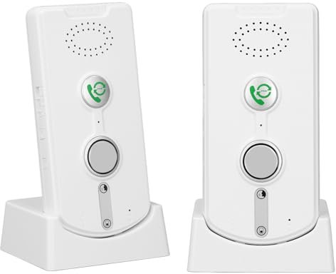 Citofono Vocale Bidirezionale, unità di Campanello 410M a 490M Wireless Vivavoce Ad Attivazione Vocale per Anziani Domestici, Portata 1000 M (WHITE)