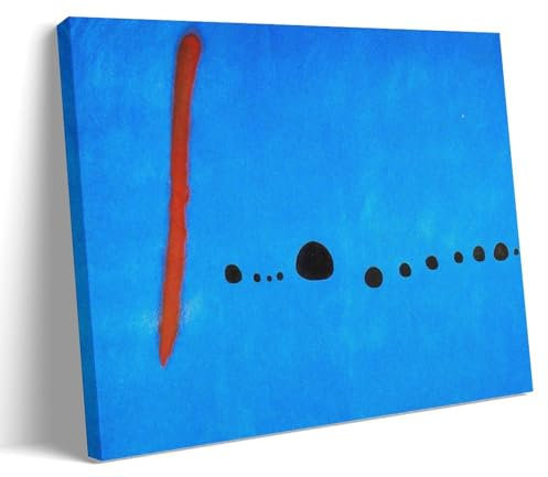 YYUEQIL Joan Miro Poster Blue II, Kunstdruck, Wandfoto, Farbe, zum Aufhängen, Bild, Familie, Schlafzimmer, Dekoration, Geschenkrahmen, 60 x 90 cm