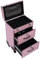CCAUUB 3-Layer Makeup Rolling Train Box, Professional Cosmetic Organiser Box, Large Cosmetic Trolley with Drawers and Locks, Cosmetic Storage Organiser for Travel, Pink, Modern