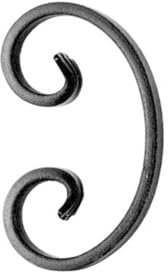 IAM DESIGN Barra de barandilla Element C-caracol, 75 x 120 mm, punta de varilla para barandillas de escaleras, hierro forjado