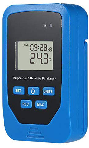Misuratore di umidità e Temperatura, Psicrometro Digitale, Igrometro Digitale con Punto di Rugiada, Indice di Calore, Indicatore di Batteria Scarica Elevato per L'industria