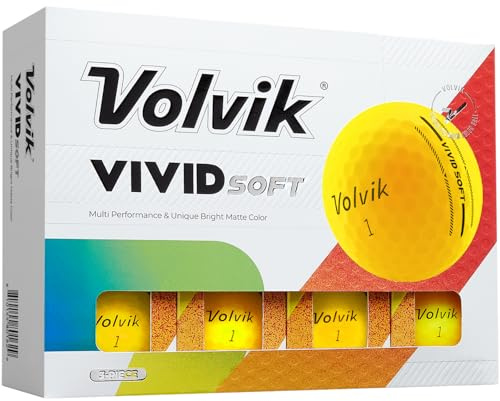Volvik Vivid Soft Golfbälle (EIN Dutzend) (gelb)