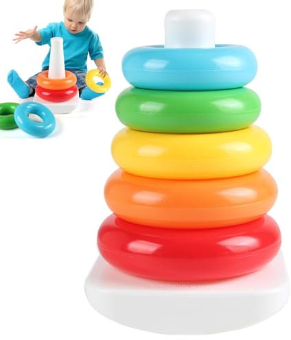 Stapelbare Kreise – stapelbare Regenbogenringe, stapelbares Regenbogen-Ringspielzeug | Stapelturm für frühes Lernen, Stapel, Spielzeug für Kinder, Ringstapler