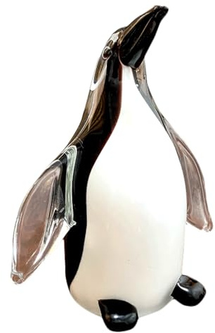 LIEWEI Boutique Shop UK Glas-Pinguin-Statue, handgefertigt, niedliche Kristall-Pinguin-Figur, Tier-Buntglas-Ornament, Heim-Tischdekoration Niedliche Figur