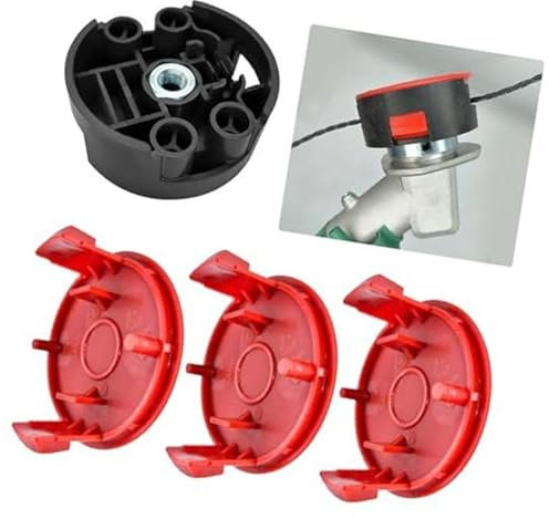 XYWOPO F016800431 Trimmer Line, for Bosch, AFS 23 to 37 Brush Cutters, Grass Trimmer Spool Line with F016F04841 Spool Cover, F016F04839 Base, 37cm × 3.5mm (10 Lines 1 Cover 1 Base) Lawn Mower Spool(BL