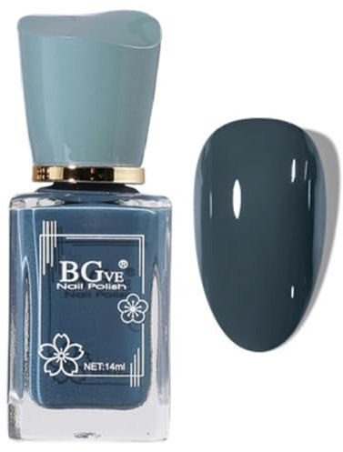 Blue Nail Polish - Navy Blue Nail Varnish - Dark Blue Nail Polish - No Need UV Led Lamp Quick Dry Nail polish - Long Lasting Chip Resistant Nail Varnish - Breathable nail polish For DIY Home Nails Art