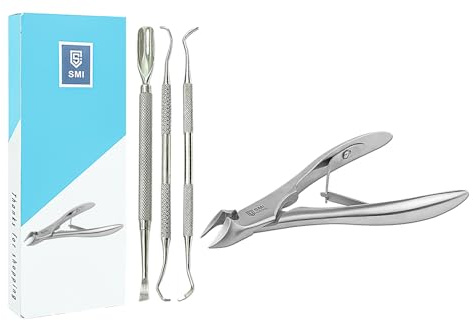 SMI 4 tlg Fußpflege Set Kopfschneider fußnagelzange Nagelheber Eckenheber Exkavator Nagelhautschieber Edelstahl Pediküre Werkzeuge