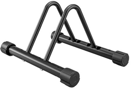 Thrink Heavy Duty Bicycle Parking Stand – Floor Bike Rack - Suitable for All Bikes Mountain, Road, and Kids Bikes, Adjustable Anti Slip Corner Grip Bicycle Parking Rack