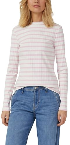 s.Oliver Geripptes Langarmshirt im Slim Fit