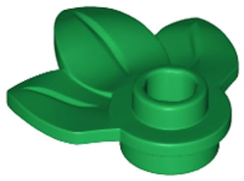 LEGO Plant Plate, Round 1 x 1 with 3 Leaves Part 32607 (Green, 50, Bricks)