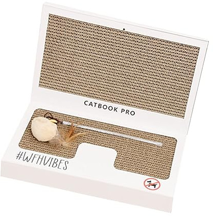 SUPVOX Creative Foldable Cat Scratching Laptop Toy White Cat Scratcher Board Tease Stick