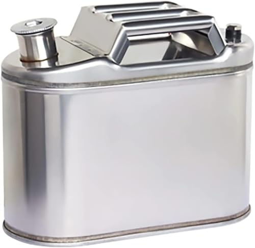 Petrol Can,Fuel Can,Fuel Tank,Diesel Can,Fuel Gasoline Petrol Diesel Gas Cans Tank Container Backup, 430 Stainless Steel Jerry Can For Motorcycle Automobiles Lawn Mower Boating Camping,5l