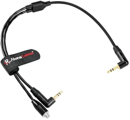 Alvin's Cables Tentacle Sync 3.5mm TRS Mikrofon Y-Kabel für Tentacle Sync E Generator, Track E Audio Recorder, für Kamera Audioeingang, externe Mikrofone, 30CM
